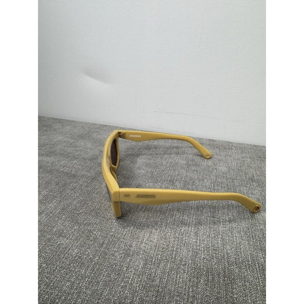 Jacquemus Pina JAC58S Milky Amber Yellow Sunglasses Brown Gradient Lens 55mm